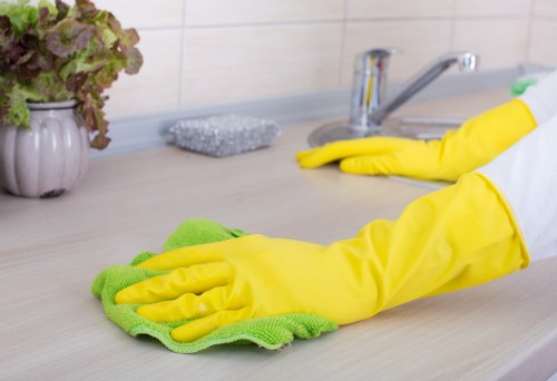 Technician treating a mattress stain during a local cleaning service