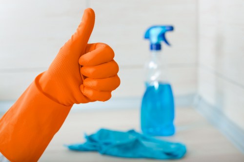 Cleaning of reception and shared workspace areas in Canary Wharf