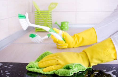 Elegant Canary Wharf building interior maintained by cleaning professionals