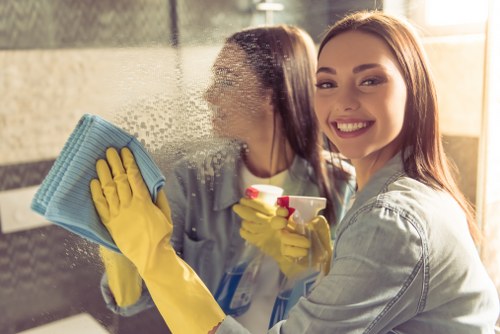 Supervisor reviewing safe cleaning procedures and site controls