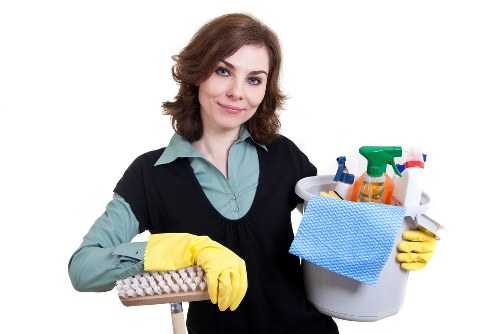 Commercial office cleaning service in a Canary Wharf business tower with shared work areas